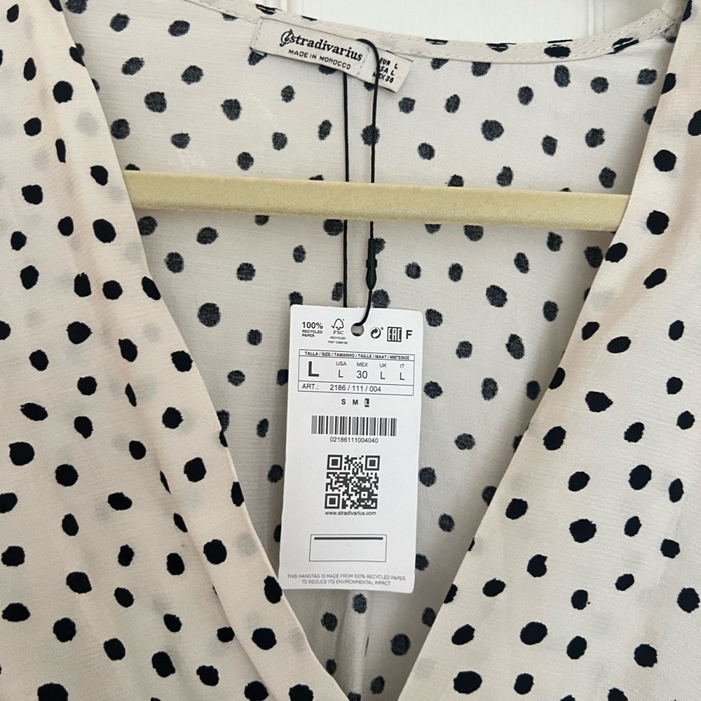 Polka dot ruched waist blouse